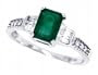 1.10Ct Emerald Cut Genuine Emerald and Diamond Ring in 10Kt White Gold-6