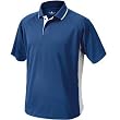 Mens Color Blocked Wicking Polo, Lake Blue