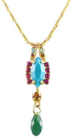 Mariana 24k Gold Plated "Happy Days" Collection Marquise Swarovski Crystal Pendant Necklace