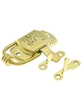 Solid Brass Left Hand "S" Hoosier Latch in Unlacquered Brass.