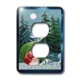 Sandy Mertens Vintage Christmas Designs - Vintage Mother and Child Christmas Scene - Light Switch Covers - 2 plug outlet cover