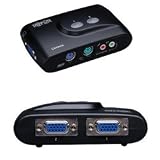 PC Hardware : Tripp Lite B004-VPA2-K-R 2 Port PS/2 KVM Switch w Audio and Cables