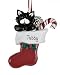Cat in Stocking - Black Personalized Christmas Ornament