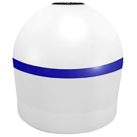 Connecticut Electric AL20Mor Aqua Buoy 20-Inch Solar Lighted Mooring Buoy, White with Blue Stripe by Connecticut Electric