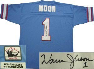 Warren Moon Signed Houston Oilers Mitchell-and-Ness Blue Authentic Jersey
