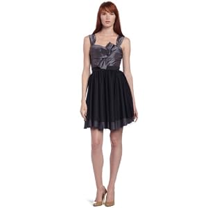 Maxandcleo Womens Front Tie Mesh Dress