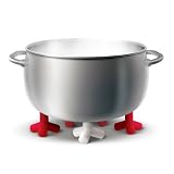 AdHoc Set Topfuntersetzer TETRAS, Silikon, Set bestehend aus 5 St�ck in rot und 1 St�ck in wei�, hitzebest�ndig bis 260�C, im Te
