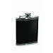 Metrokane Houdini Stainless Steel Pocket Flask with Faux Leather Cover, Black