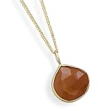 16 + 1 + 1 Inch Extension 14 Karat Gold Plated Carnelian Necklace