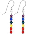 Handcrafted Austrian Crystal Rainbow Pride Drop Earrings