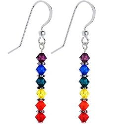Handcrafted Rainbow Pride Drop Earrings MADE WITH SWAROVSKI ELEMENTS