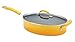 Rachael Ray Classic Brights Hard Enamel Nonstick 5-Quart Covered Oval Sauté with Helper Handle, Yellow Gradient