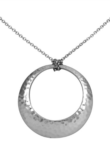 ELLE Jewelry Sterling Silver Hammered Circle Pendant