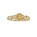 14K Yellow/White Gold 0.02 ct. Diamond and 6 x 4 MM Oval Shaped Citrine Ring