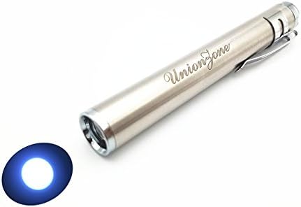 UnionZone Xml Cree Mini Led Flashlight Round Moon Shape Light Stainless Steel Waterproof Pen Flashlight