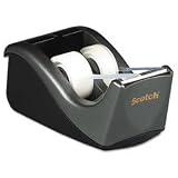 3M C602 1 Core Dual-Roll Desk Tape Dispenser, Plastic, Black 3M C602 1 Core Dual-Roll Desk Tape Dispenser, Plastic, Black