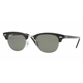 Ray Ban RB2156 New Clubmaster 901 58 Sunglasses Black Frame With Crystal Green Polarized Lens Size...