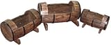 Alpine Wooden Barrel Planters Set of 3 - BAR102A