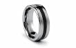 Tungsten Carbide Ring High Polish with Black Carbon Fiber Inlay 8mm