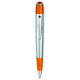 Marquis by Waterford Arista Ball Pen, Chrome Guilloche Barrel, Orange Accents (WM/722/GBO)
