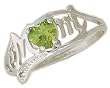 Peridot and Diamond Heart Shaped MOM Ring