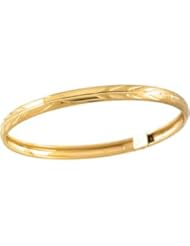 Clevereves 14K White Gold 04.00 mm Youth Bangle Bracelet