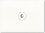 Ecru Circular Monogram Folded Note Card