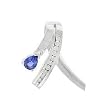 14K White Gold Tanzanite and Diamond Pendant