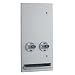 Bobrick 37063 TrimLineSeries 304 Stainless Steel Recessed 50c Double-Coin Operation Napkin/Tampon Vendor, Satin Finish, 13-7/8" Width x 28" Height
