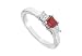 Ruby and Diamond Engagement Ring : 14K White Gold - 1.00 CT TGW