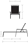 Oxford Garden Travira Aluminum and Teak Chaise Lounge, Natural Sling, 4-Pack