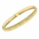 Vermeil (24k Gold over Sterling Silver) Satin Flower Criss Cross Design Bangle