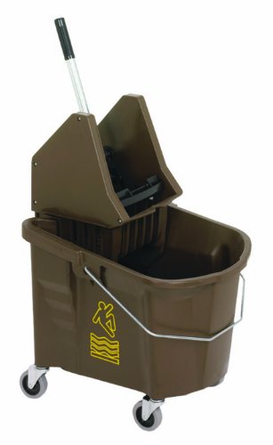 Continental 335-37BZ Bronze 35 Quart Splash Guard Mop Bucket with SW7 Down-Press Wringer