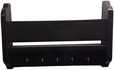 Alpha Key & Mail Rack in Solid Wood- Walnut Finish