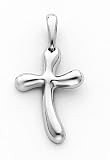 14k White Gold form Cross Pendant