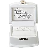 Lillian Rose Ring Bearer Box, 3.5-Inch by 2.75-Inch, White