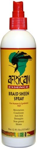 African Essence Braid Sheen Spray 12 oz. (Pack of 2)