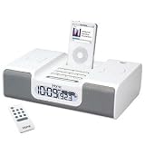 iHome iH6 Clock Radio for iPod (White), Dual Alarm Clock Radio