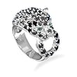 Rhodium Plated CZ Panther Ring in Sterling Silver