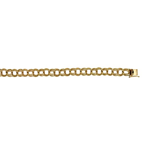 Clevereve\'s 14Kt Gold Yellow Triple Charm 9.5mm Bracelet