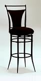Cierra Black Fabric Swivel Bar Stool One Pair