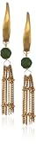 Satya Jewelry "Waves of Serenity" Jade 24k Yellow Gold-Plated Earrings