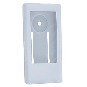 Silicone Skin Case w/ Belt Clip for Samsung YP-P2, Clear White