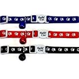 C Cat Reflect Safety Collar Red Paws