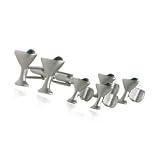 Frosted Silver Martini Glass Cufflinks & Studs