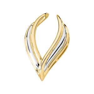Genuine IceCarats Designer Jewelry Gift 14K Yellow/White Gold Two Tone Pendant Enhancer. Enhancer Two Tone Pendant Enhancer In 14K Yellow/White Gold