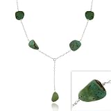 Sterling Silver Genuine Turquoise Stone Y Necklace