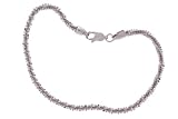 14K White Gold Butterfly Chain Sparkle Bracelet, 7