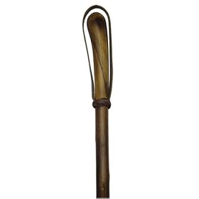 Walking cane - English chestnut. This Men's genuine straight imported knotted English chestnut walking stick has a leather loop. This stick cane has 36 inches long shaft.
