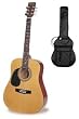 Left Hand - Sunlite GD-1800G-LH Dreadnought Guitar - Natural w/ Gig Bag